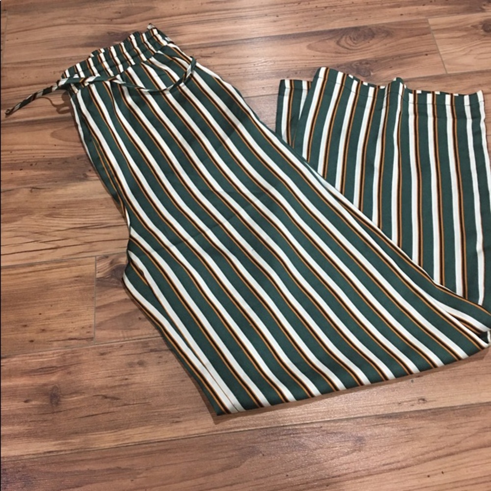 Satin striped pants
